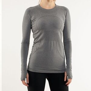 Lululemon Swiftly Tech Long Sleeve Thumbholes Dark Classic Sport Grey 6